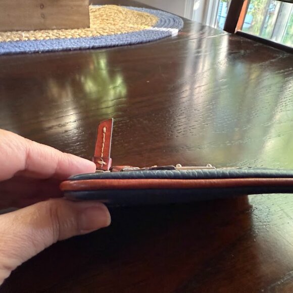 Dooney & Bourke Navy and Tan Leather Small Coin Purse - Picture 7 of 7